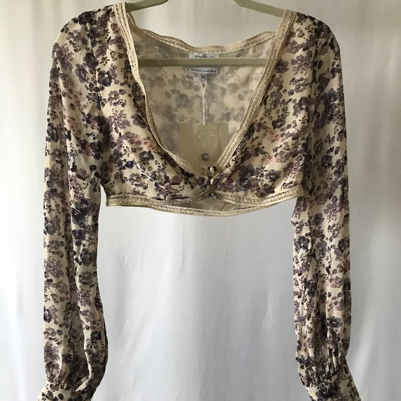 Sabo Floral long sleeve crop top - Picture 2 of 4